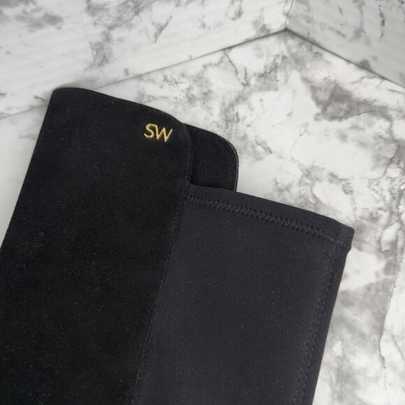 Stuart Weitzman Womens Keelan City Over the Knee Boot Size 9 Black Nappa Leather - Picture 3 of 8